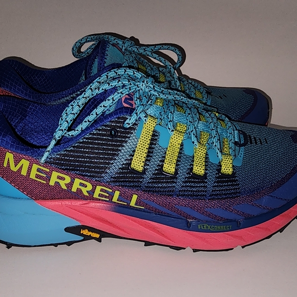 Merrell Women's Agility Peak 4 Sneakers in Blue and Pink - Picture 2 of 7